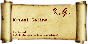 Kutasi Galina névjegykártya